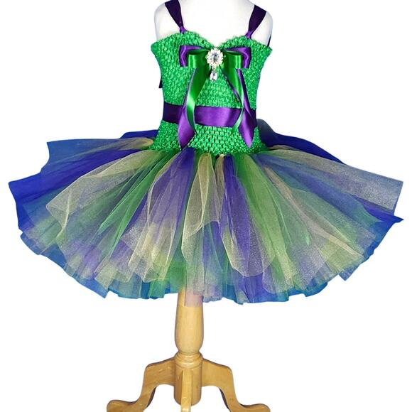 BLACK FRIDAY SALE - TuTu Dress Purple, Green, Black & Gold, Size 6 - 9 Youth NWT - Picture 3 of 10